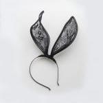 Black Lace Bunny Ears Headband.