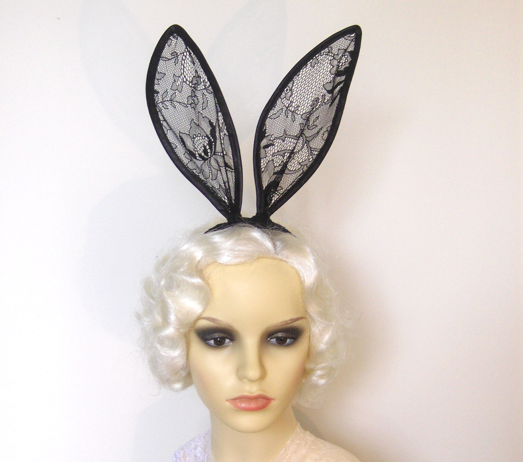 Black Lace Bunny Ears Headband On Luulla 7859